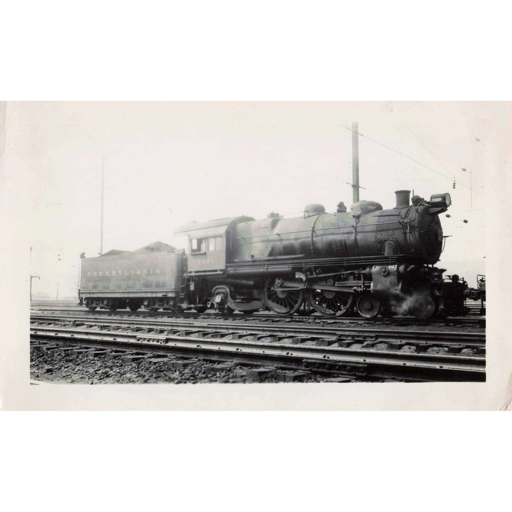 PRR Pennsylvania Railroad #1287 4-4-2 Steam Locomotive Photo Thorndale PA 1947